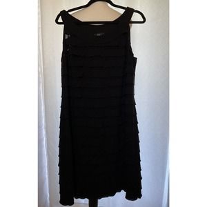 Black Ruffle Dress with Silky Ruffles Size 1X Excellent Condition AGB Brand